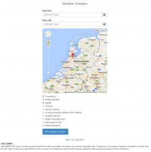 Weather Scenario Stand-alone webpage.